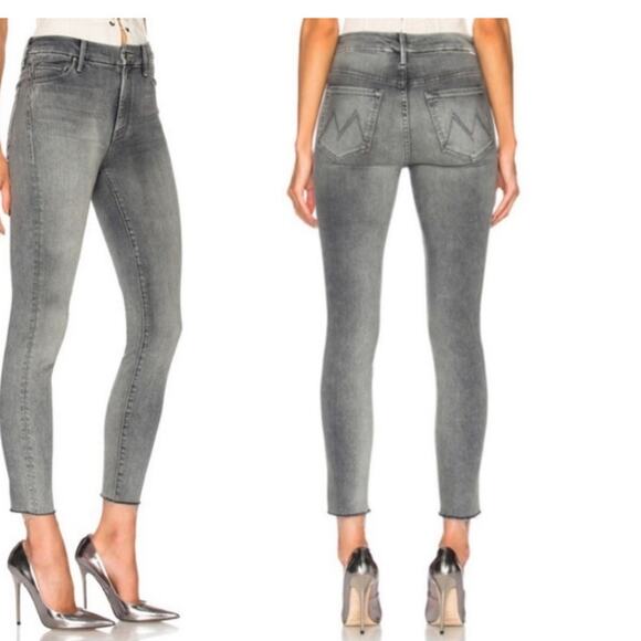 Mother high‎ waisted looker ankle fray huntress jeans sz 31 - Picture 3 of 11